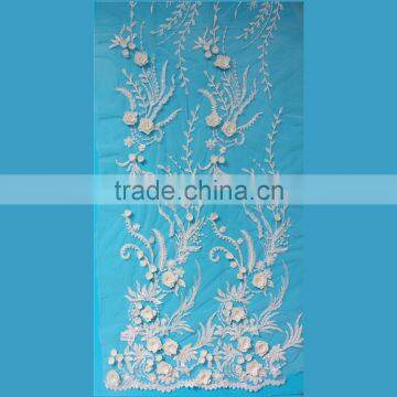 Fashion african lace bridal dress making expensive 3d lace fabrics