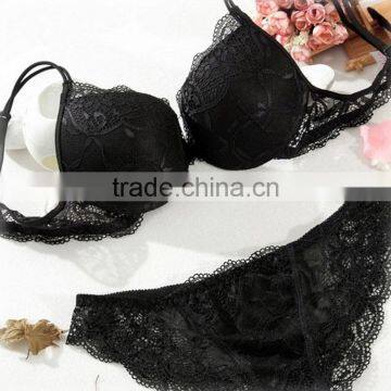 Mature women stylish lace underwire bra and panty set