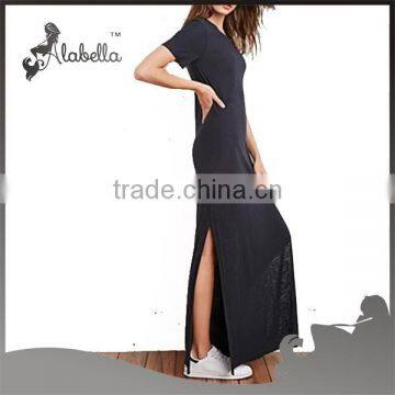 Latest Casual Dress Designs t Shirts Dress With Fitness Fabric photo-4