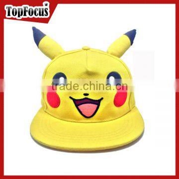 China Manufacturing cheap sports snapback caps funny pokemon embroidered kids custom hats