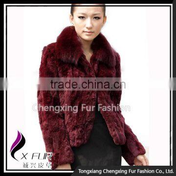 CX-G-A-70 Outdoor Rex Rabbit Fur With Fox Fur Collar Womens Winter Jackets Coat