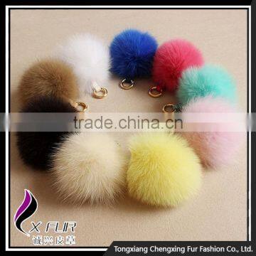 CX-R-32 Lovely Nature Fox Fur Ball/Fur Pom Pom Key Chain photo-2