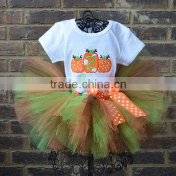 Pumpkin Trio Halloween Thanksgiving Fall Birthday Tutu Outfit