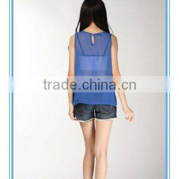 Sequined Navy Elegant Ladies Casual Tops Blouses 2015 photo-2