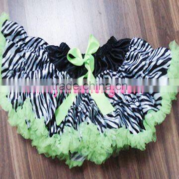 Wholesale Girls Zebra Pettiskirt With Hot Pink Chiffon and Bowknot,girls Fashion Tutu Skirt photo-4
