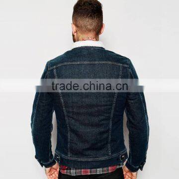 Winter Fashion Warm Black Denim Jacket Men With Fur photo-2