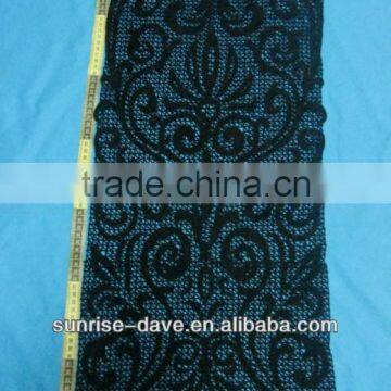 Black cotton crochet lace fabric for clothes pattern design