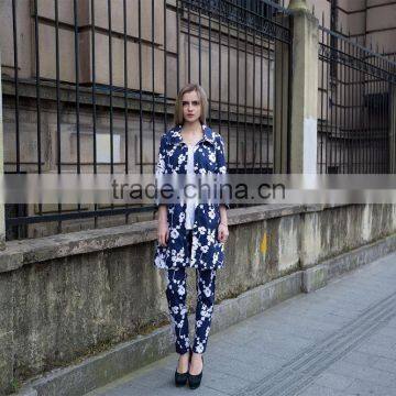 Ladies's Casual Suit Print Suit for Young Lady Fashion Jacket and Pant