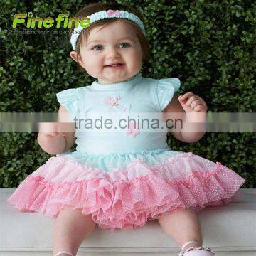 Newborn Baby Girl Clothes Tutu Romper With Headband Cotton Baby Tutu Romper photo-2