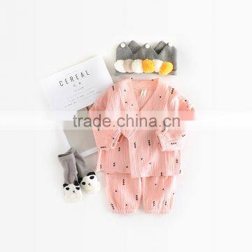 S60655B 2017 Boys And Girls Baby Tree Two Suit Children Korean Monk Clothes 2 Piece Set Kids Clothes photo-2