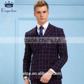 Daynoliao 2016 Latest Design Men's Suit Plaid 3 Pieces Business Suit for Men photo-2