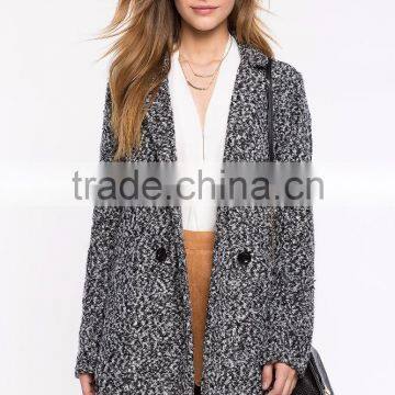 New Arrival Notch Collars Women Coat Elegant Long Sleeves Winter Coat Woman