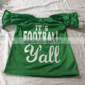 sports ruffle raglan children football boutique shirts high quality wholesale clothing