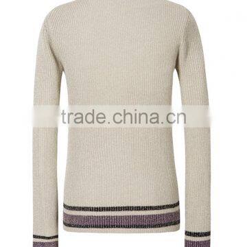 2017 Womens Round Neck Tight Fitted Knit Pullover Distressed Sweater Design With Lowest Price photo-4