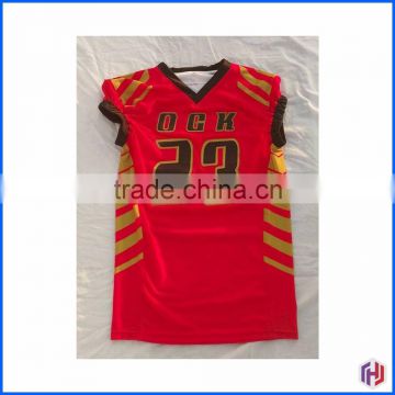 Football Jersey Red Professional Cut Sublimated Design