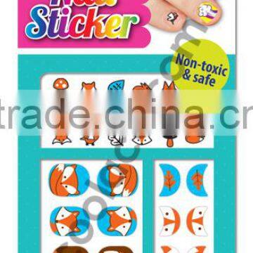 Kid Color 3D Nail sticker Fox gel nail sticker art stickers