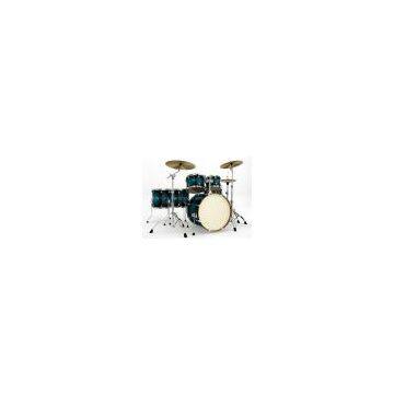 Silverstar Custom 6pc Accel-Driver Lacquer Drum Set w/ Hardware - Transparent Blue Burst.