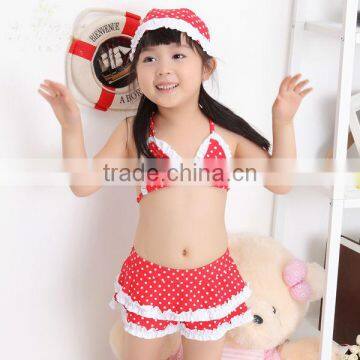 Sexy red with small white dot Bikini Swimwear for Children