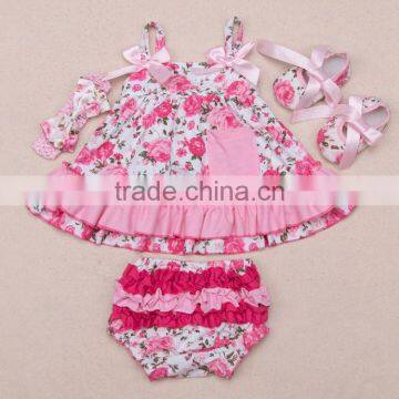 Summer Casual Floral Mini Dresses Top Short Lace Diaper Cover