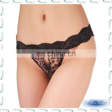 Black Lace Ladies new fashion Sexy Lingeriein G-strings pussy open thongs