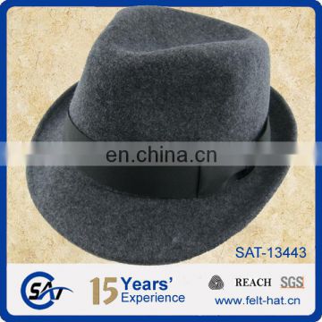 2014 wholesale 100% wool felt trilby hat