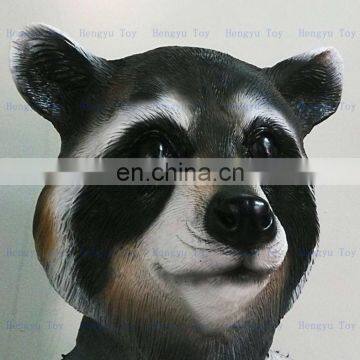 2015 Hot Selling Adult Size High Quality Cosplay Party Animal Head Carnival Costume Rubber raccoon Mask