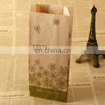 Customize high quality heat sealing greaseproof paper food bag with custom logo customized for nuts packaging