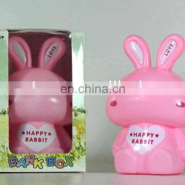 plastic rabbit savings promotional coin banks