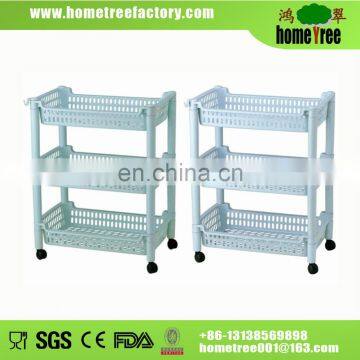 2015 new 3 layer rectangle bathroom rack with wheel