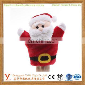 Plush fancy toys cute Santa Claus hand puppets 2015 new design