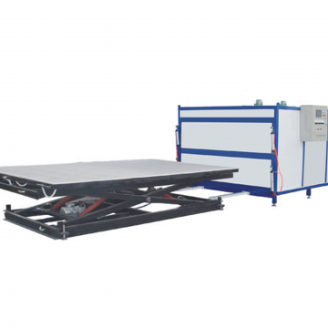 Glass laminating machine with EVA film