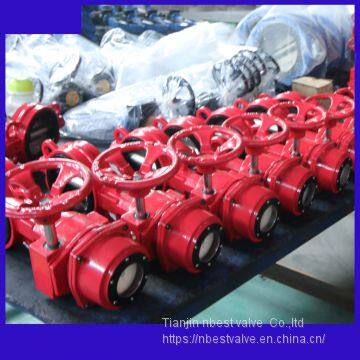 DN100 4inch Signal Worm Gear Wafer Butterfly Valve for Fire Fighting photo-2