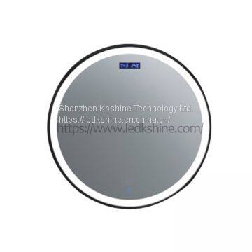 LED round bathroom mirror with bluetooth speaker, built inner LED strip and anti-fogger