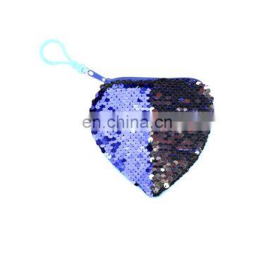 Girl Reversaible Heart Shape Sequin Coin Purse Mermaid Spiral Wallet Baby Bag With String photo-2
