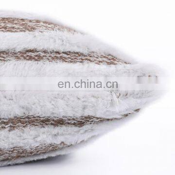 New Design Fashion Faux Fur Striped Jacquard Cushion Cover Deco photo-4