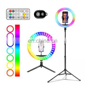 2020 10 Inch 26cm Portable Led Selfie Ring Light Photographic Colorful RGB Ring Light With Tripod Stand photo-5