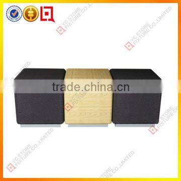 Nice Wooden Display Store Fixture Fitting Stool Sets