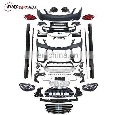 Sclass w222 s65 pp material 2014-2018y car parts with light fit for body kit A style side skirts front grille rear lip