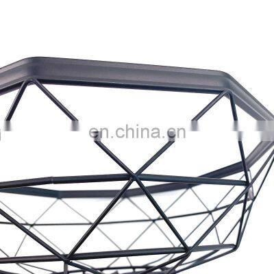 Wholesale Simple Black Storage Modern Bowl Classy Fruit Basket For Dinning Table photo-5