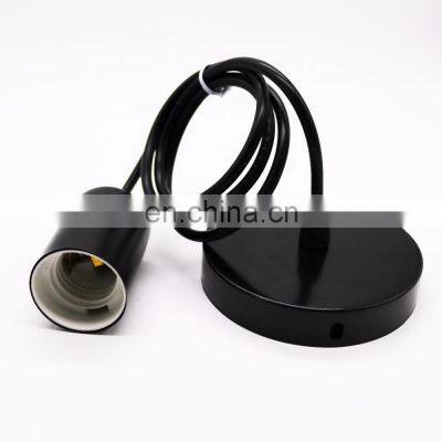 Toghua Vintage Simple DIY Lamp Set Black E26 E27 Iron Lamp Holder Round Braided Electrical Wire Indoor Ceiling Lighting photo-2