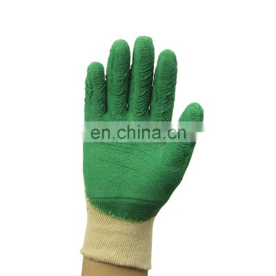 white interlock liner cotton latex crinkle coated industrial cheap safety work gloves