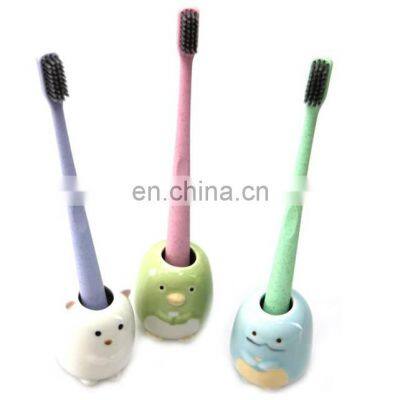 Best Quality Colorful Cute Ceramic Single Toothbrush Stand Holder photo-2
