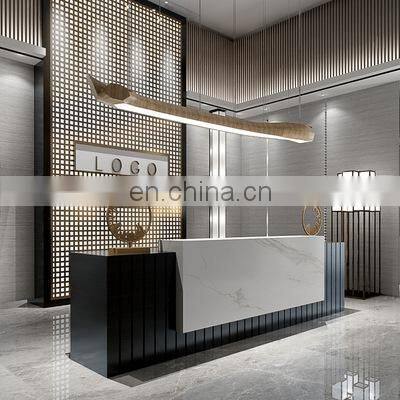 Company Reception Desk Marble Hall Commercial Office Service Desk Welcome Desk photo-2