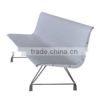 2 Seater 4 Seater Aluminium Alloy Leg Airport Chair Lounge Chair Waiting Chair H60C-2-V With Cow Leather Covered photo-5