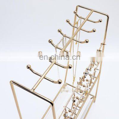 Best Price Necklace Retail Stone Jewelry Rack Metal Store Marble Tray Bracelet Display Stand photo-5