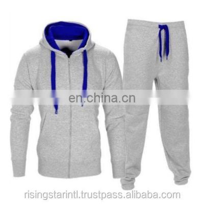 Custom Latest Design Mens Slim Gym Training Plain Fitted Tracksuit