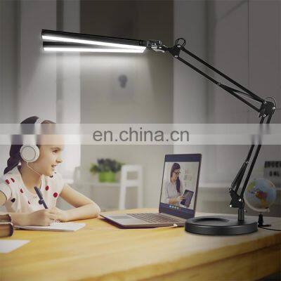 10 Brightness Levels Nordic Working Lamp LED Memory Function Study Flexible Office Light Swing Arm Wording Desk Lamp