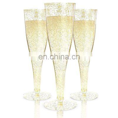 Decorative Fancy Wholesale Creative Quality Wedding Luxury Custom Plastic Flutes Champagne Glasses photo-5
