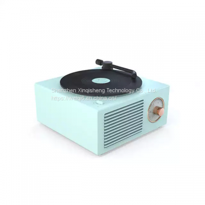 Factory new design usb computer portable wireless music player mini vinyl record speaker outdoor home gift