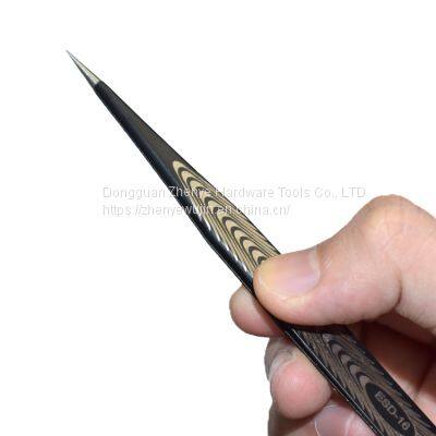 Precision Stainless Steel Hard Anti-static Tweezers Bird's Nest Hair Picking Clip Maintenance Tweezers Pointed Straight Head With Texture 16 Tweezers
